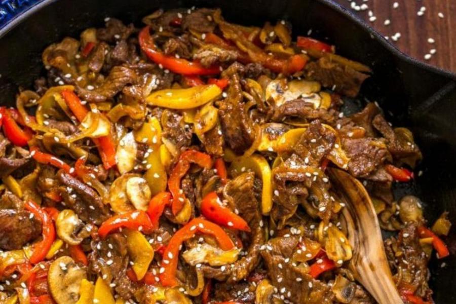 Покроковий рецепт печеня з яловичини по-китайськи з овочами
